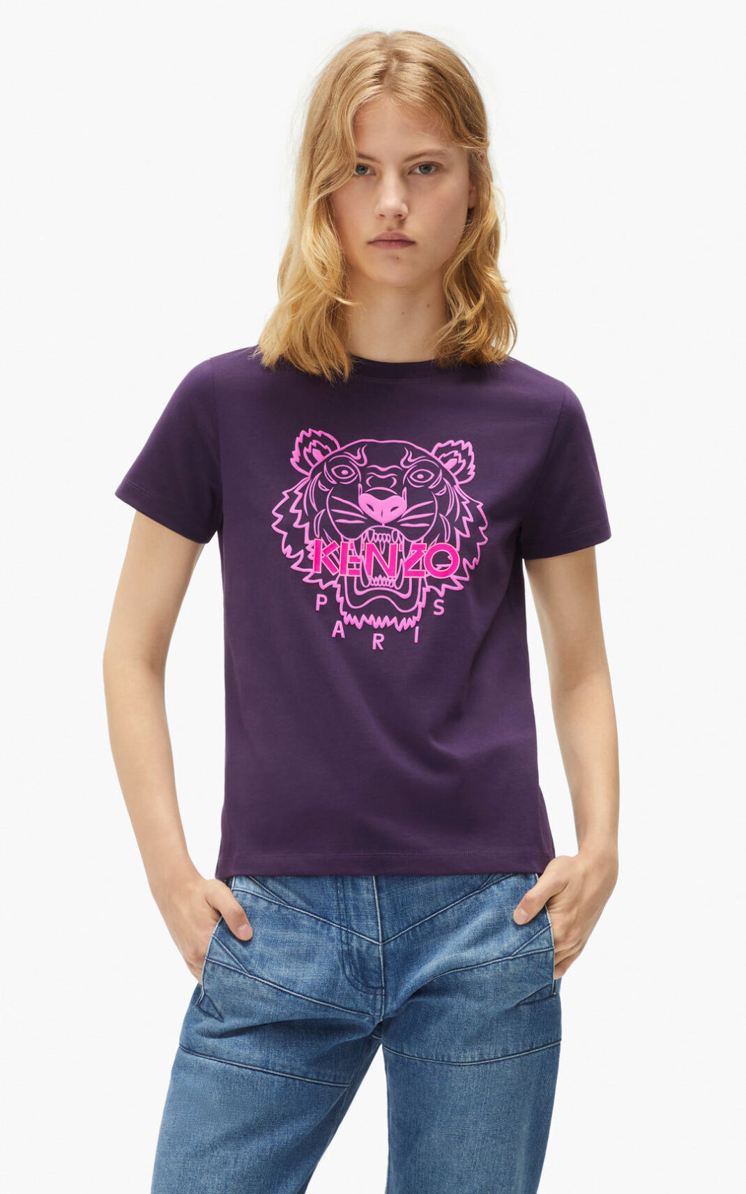 Kenzo Tiger T-shirts Dame - Lilla DK-906638